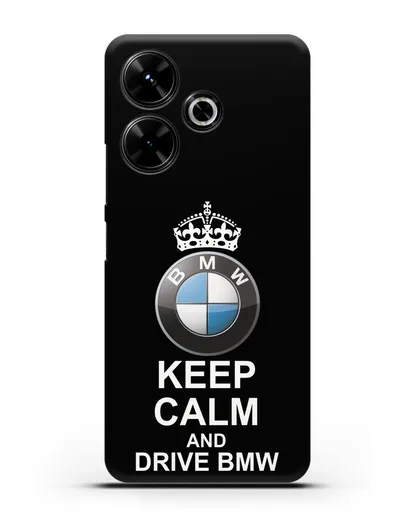 Чехол с надписью Keep Calm and Drive BMW силиконовый для Xiaomi Poco M6