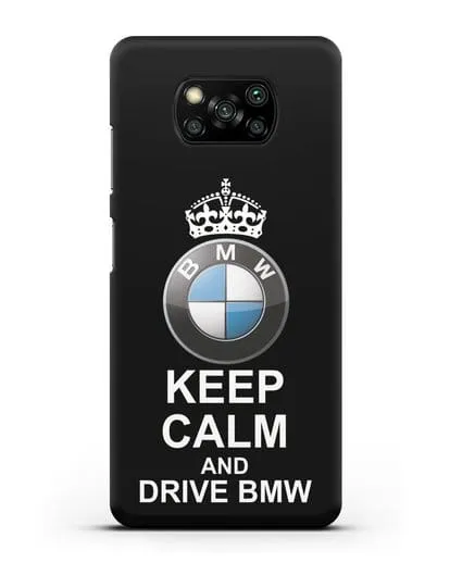 Чехол с надписью Keep Calm and Drive BMW силиконовый для Xiaomi Poco X3