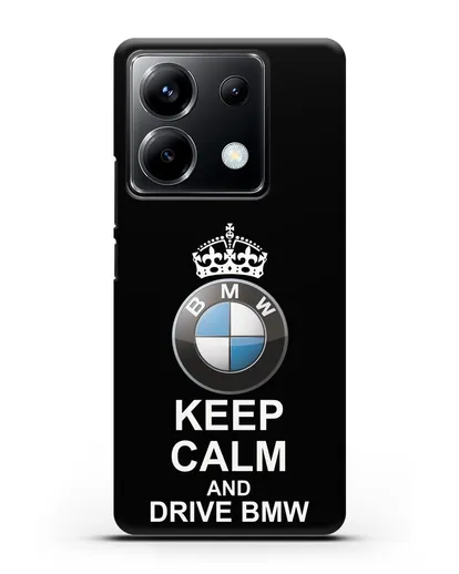 Чехол с надписью Keep Calm and Drive BMW силиконовый для Xiaomi Poco X6