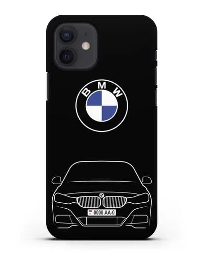Чехол BMW 3 с автомобильным номером силиконовый для iPhone 12
