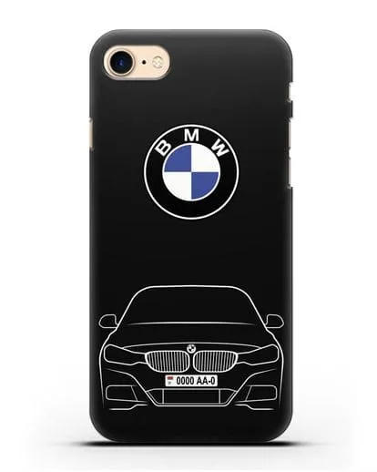 Чехол BMW 3 с автомобильным номером силиконовый для iPhone 7