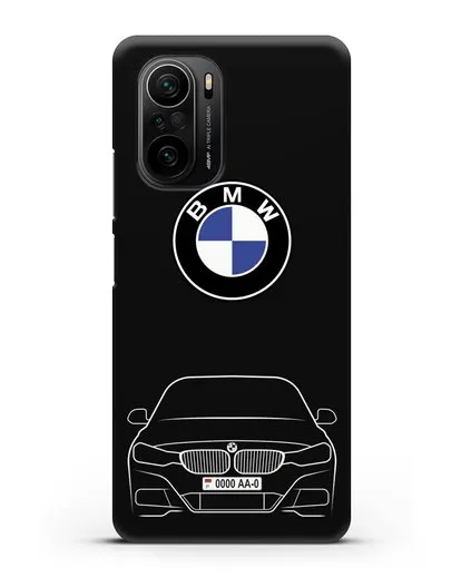 Чехол BMW 3 с автомобильным номером силиконовый для Xiaomi Poco F3