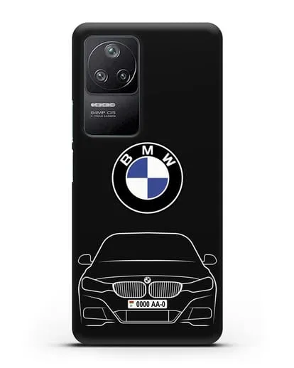 Чехол BMW 3 с автомобильным номером силиконовый для Xiaomi Poco F4