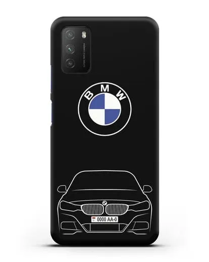 Чехол BMW 3 с автомобильным номером силиконовый для Xiaomi Poco M3