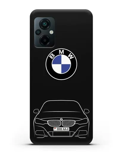 Чехол BMW 3 с автомобильным номером силиконовый для Xiaomi Poco M5