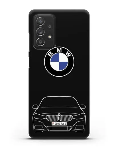 Чехол BMW 3 с автомобильным номером силиконовый для Samsung Galaxy A53