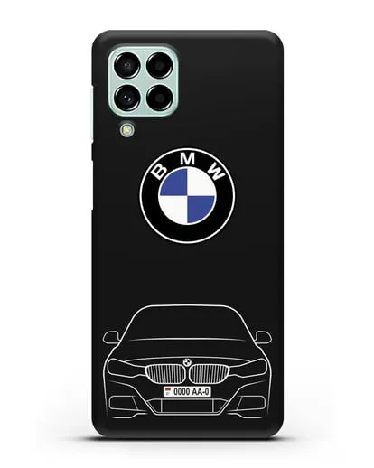 Чехол BMW 3 с автомобильным номером силиконовый для Samsung Galaxy M53 [SM-M536]