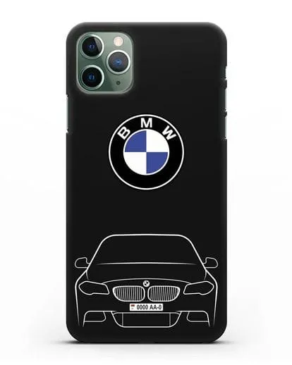 Чехол BMW 5 с автомобильным номером силиконовый для iPhone 11 Pro Max