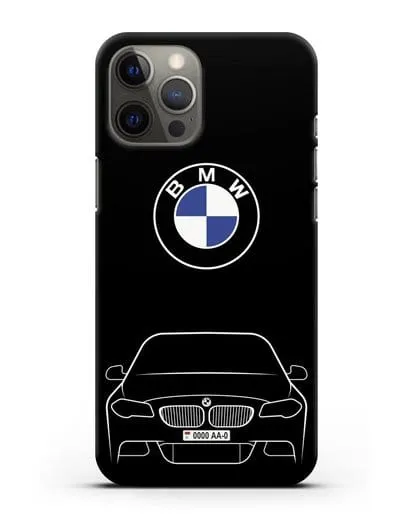 Чехол BMW 5 с автомобильным номером силиконовый для iPhone 12 Pro Max