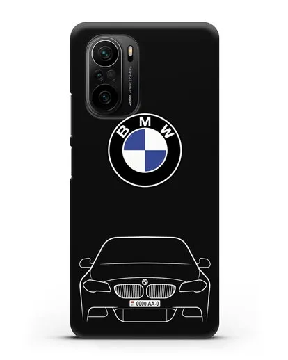 Чехол BMW 5 с автомобильным номером силиконовый для Xiaomi Poco F3
