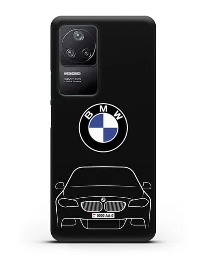 Чехол BMW 5 с автомобильным номером силиконовый для Xiaomi Poco F4