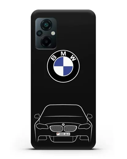 Чехол BMW 5 с автомобильным номером силиконовый для Xiaomi Poco M5
