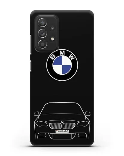 Чехол BMW 5 с автомобильным номером силиконовый для Samsung Galaxy A53