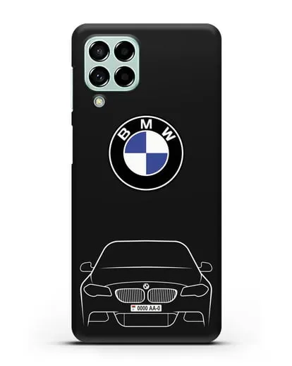Чехол BMW 5 с автомобильным номером силиконовый для Samsung Galaxy M53 [SM-M536]