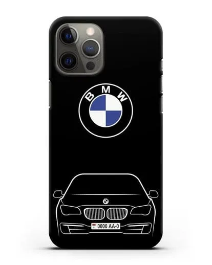Чехол BMW 7 с автомобильным номером силиконовый для iPhone 12 Pro Max