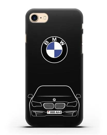 Чехол BMW 7 с автомобильным номером силиконовый для iPhone 7