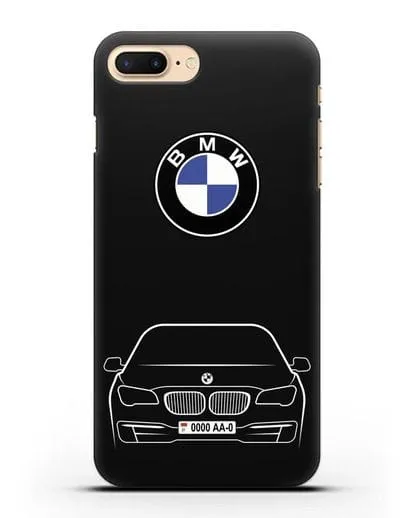 Чехол BMW 7 с автомобильным номером силиконовый для iPhone 8 Plus