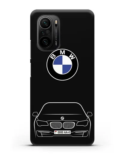 Чехол BMW 7 с автомобильным номером силиконовый для Xiaomi Poco F3