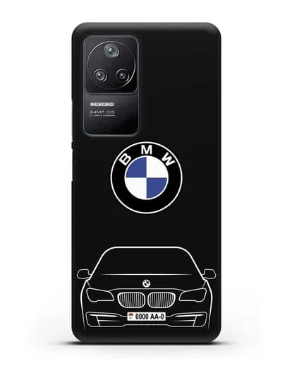 Чехол BMW 7 с автомобильным номером силиконовый для Xiaomi Poco F4