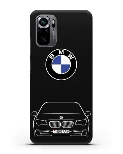 Чехол BMW 7 с автомобильным номером силиконовый для Xiaomi Poco M5s