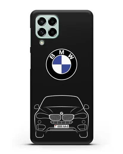 Чехол BMW X6 с автомобильным номером силиконовый для Samsung Galaxy M53 [SM-M536]