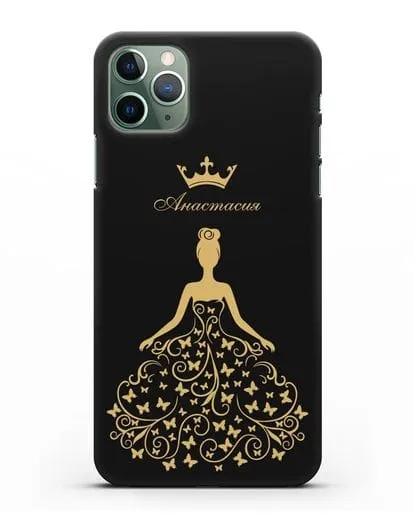 Именной чехол с изображением девушки с короной силиконовый для iPhone 11 Pro Max