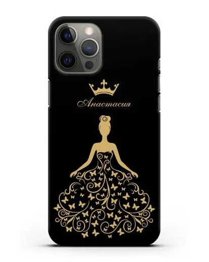 Именной чехол с изображением девушки с короной силиконовый для iPhone 12 Pro Max