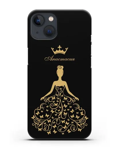 Именной чехол с изображением девушки с короной силиконовый для iPhone 13