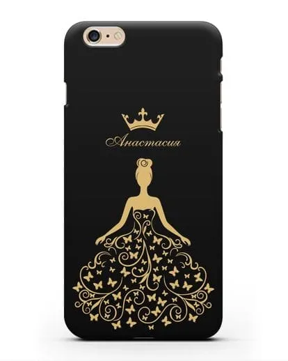 Именной чехол с изображением девушки с короной силиконовый для iPhone 6s Plus