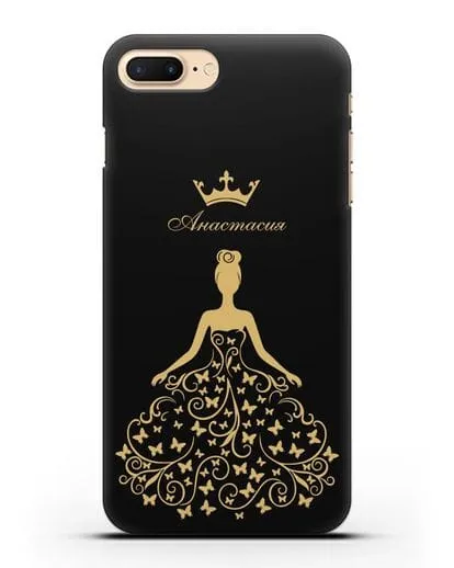 Именной чехол с изображением девушки с короной силиконовый для iPhone 8 Plus