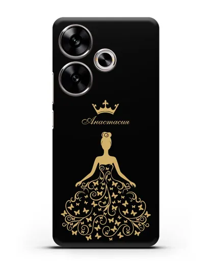 Именной чехол с изображением девушки с короной силиконовый для Xiaomi Poco F6