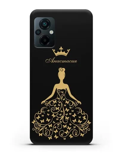 Именной чехол с изображением девушки с короной силиконовый для Xiaomi Poco M5