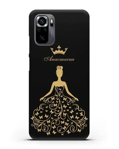 Именной чехол с изображением девушки с короной силиконовый для Xiaomi Poco M5s