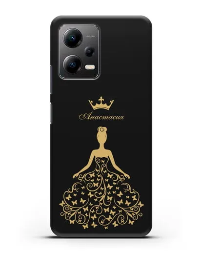 Именной чехол с изображением девушки с короной силиконовый для Xiaomi Poco X5
