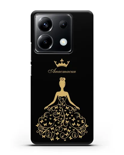 Именной чехол с изображением девушки с короной силиконовый для Xiaomi Poco X6