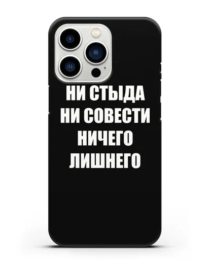 Чехол с надписью Ни стыда ни совести ничего лишнего силиконовый для iPhone 13 Pro