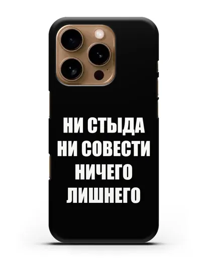Чехол с надписью Ни стыда ни совести ничего лишнего силиконовый для iPhone 16 Pro