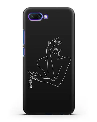 Чехол с рисунком одной линией Девушка силиконовый для Honor 10