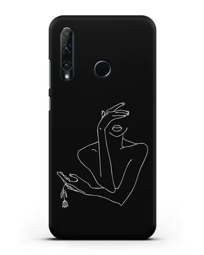 Чехол с рисунком одной линией Девушка силиконовый для Honor 20e