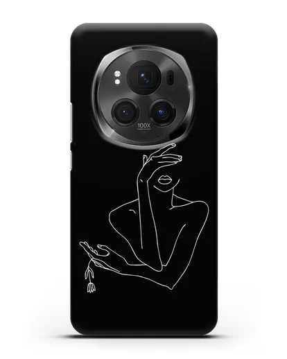 Чехол с рисунком одной линией Девушка силиконовый для Honor Magic 6 Pro