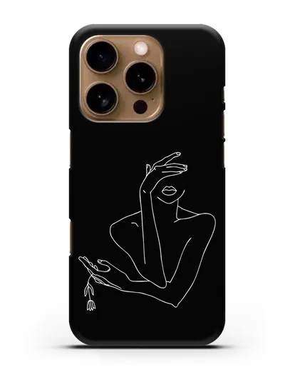 Чехол с рисунком одной линией Девушка силиконовый для iPhone 16 Pro