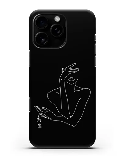 Чехол с рисунком одной линией Девушка силиконовый для iPhone 16 Pro Max