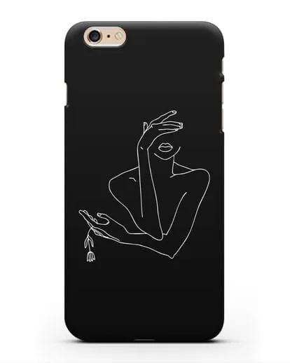Чехол с рисунком одной линией Девушка силиконовый для iPhone 6 Plus
