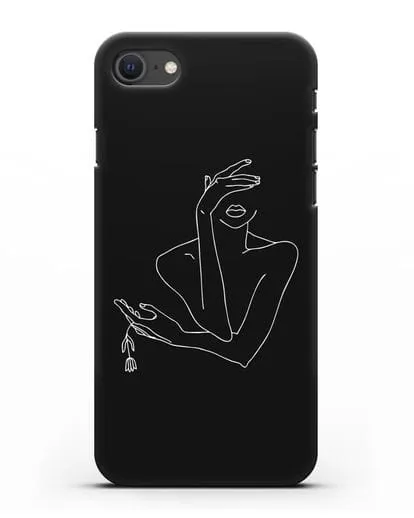 Чехол с рисунком одной линией Девушка силиконовый для iPhone SE 2020