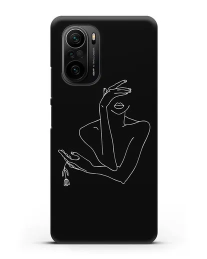 Чехол с рисунком одной линией Девушка силиконовый для Xiaomi Poco F3 Pro