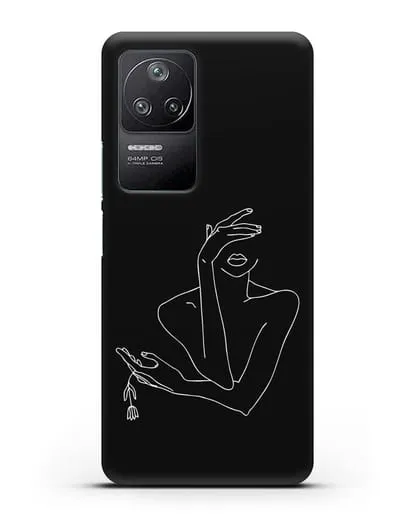 Чехол с рисунком одной линией Девушка силиконовый для Xiaomi Poco F4