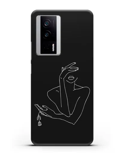 Чехол с рисунком одной линией Девушка силиконовый для Xiaomi Poco F5 Pro
