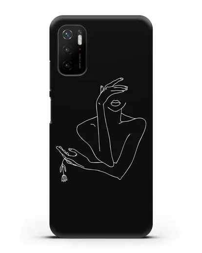 Чехол с рисунком одной линией Девушка силиконовый для Xiaomi Poco M3 Pro