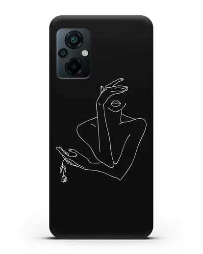 Чехол с рисунком одной линией Девушка силиконовый для Xiaomi Poco M5