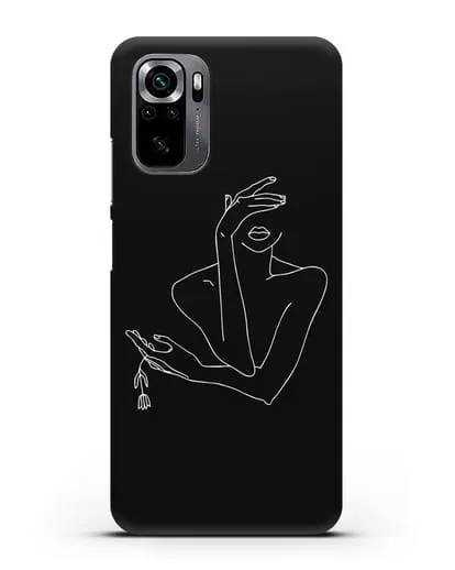 Чехол с рисунком одной линией Девушка силиконовый для Xiaomi Poco M5s